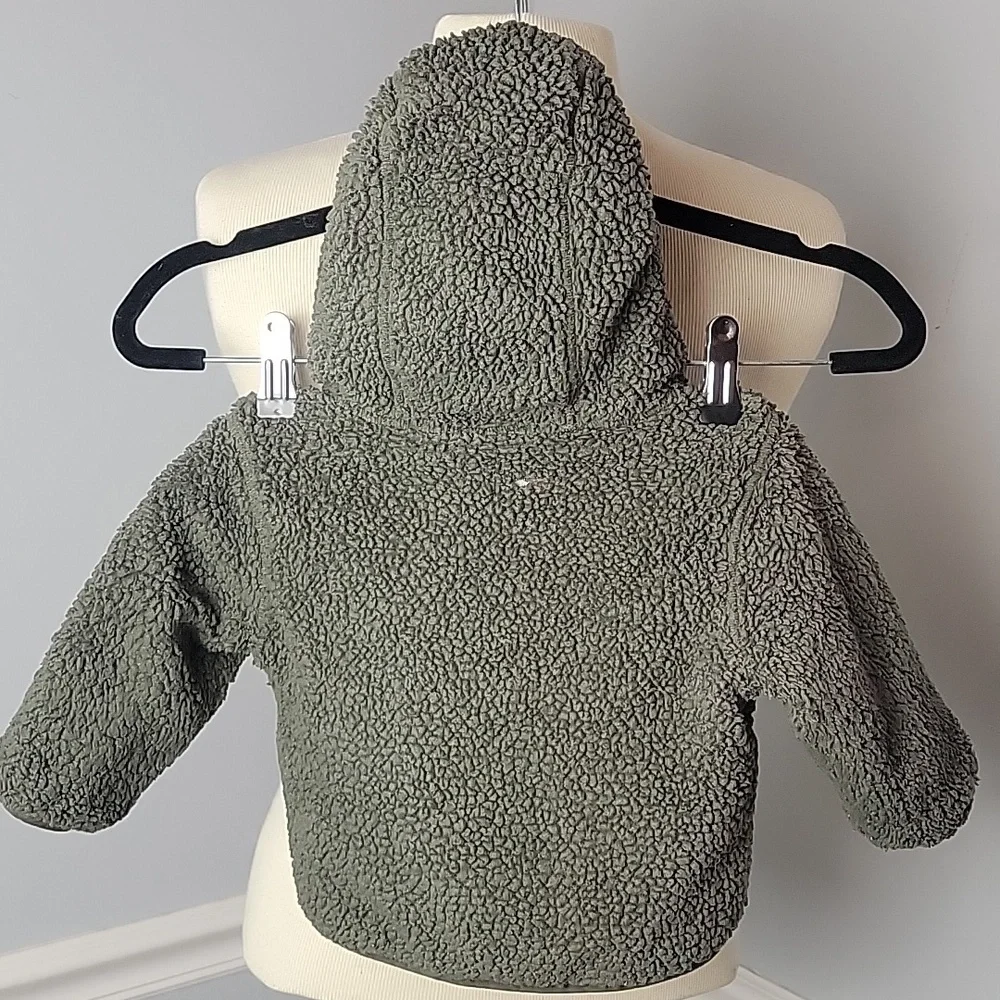 THE NORTH‎ FACE Reversible Full Zip Green Sherpa Camo Hooded Lightweight Jacket